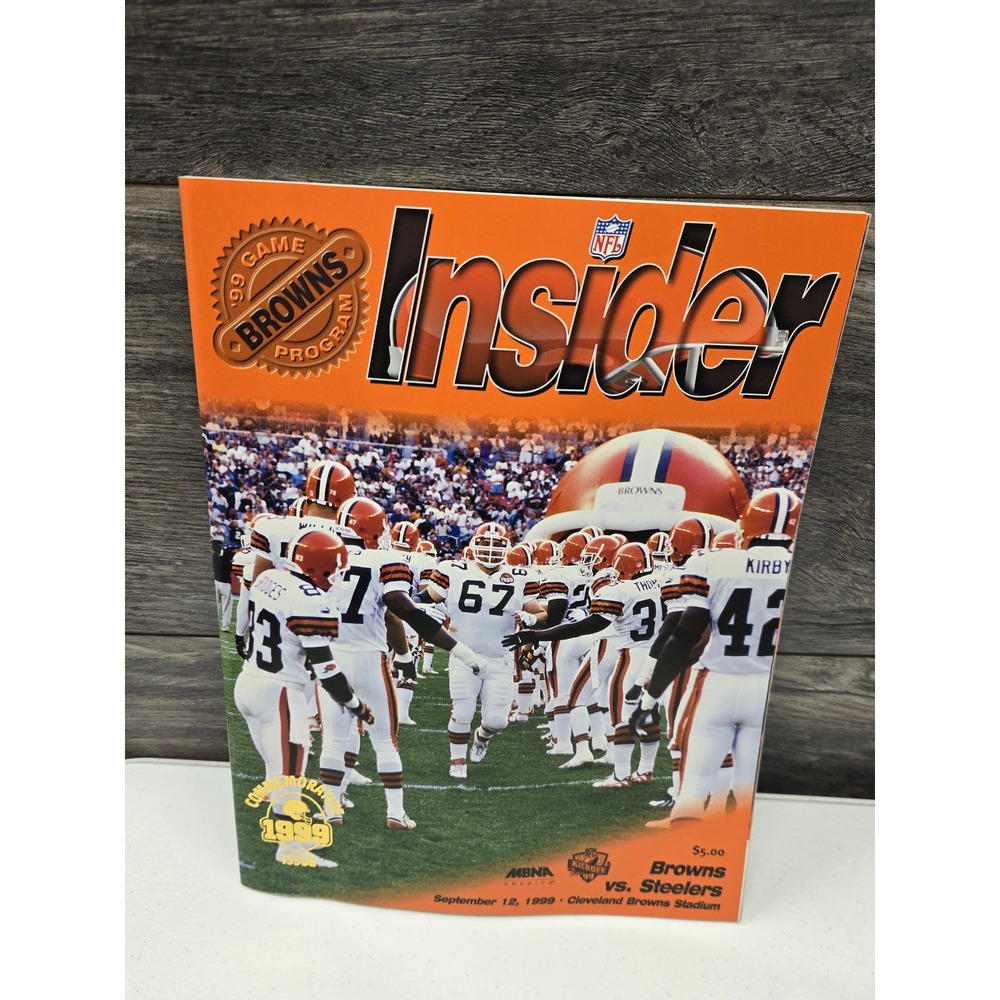 Vintage 1999 Cleveland Browns vs Steelers NFL Insider Game Program Commemorative